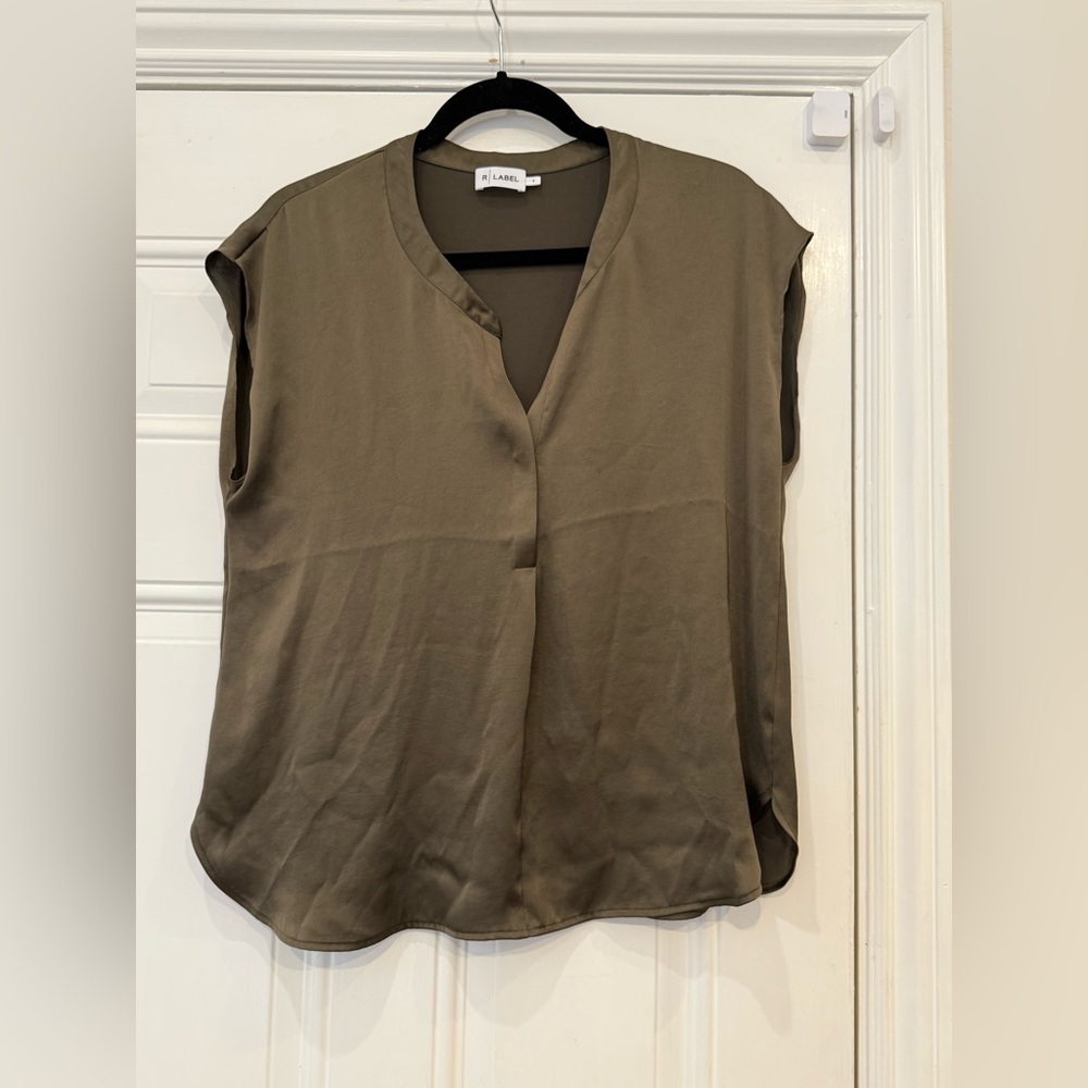 R Label The Reset Short Sleeve Satin Tunic